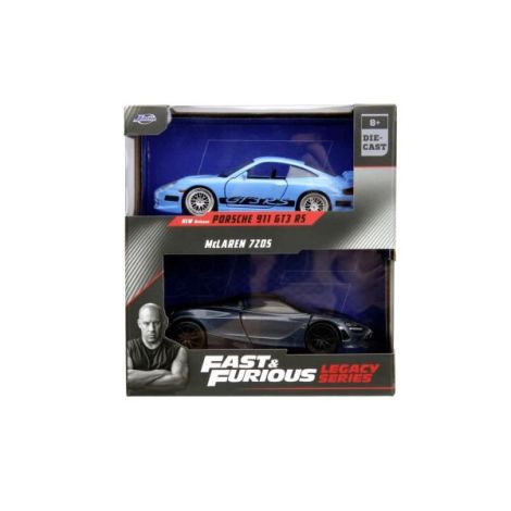 Jada Fast And Furious Legacy Set 2 Masinute Metalice Porsche 911 Gt3 Rs Si Mclaren 720s Scara 1:32 - imagine 7